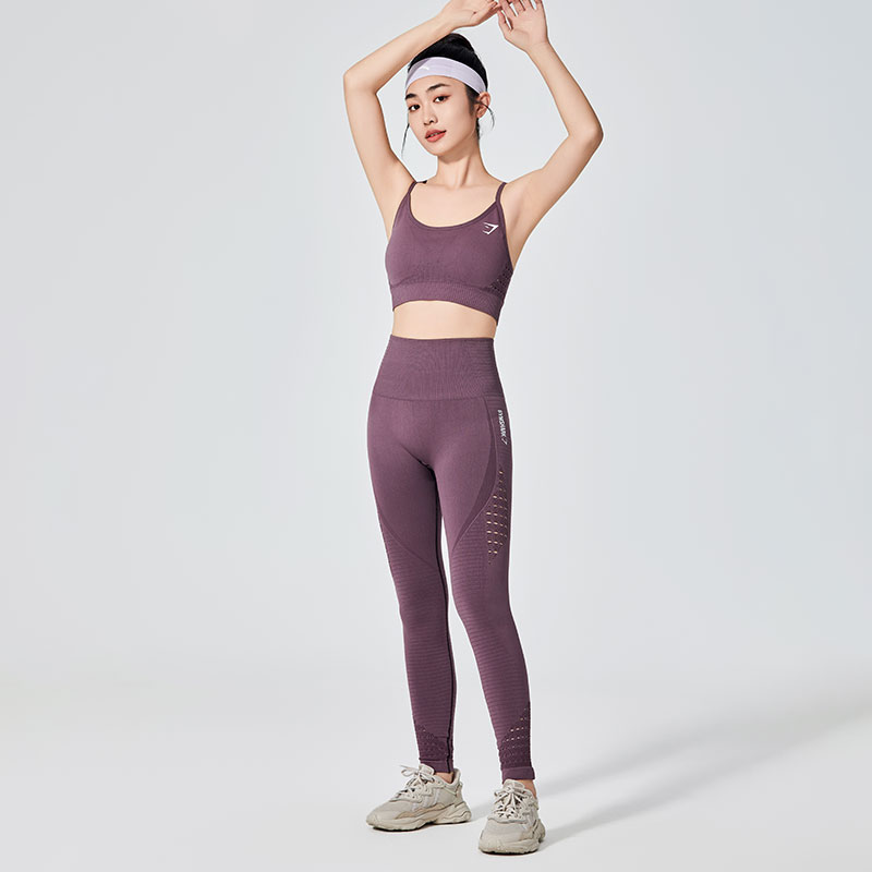 Women Sports Leggings na may Mesh Design